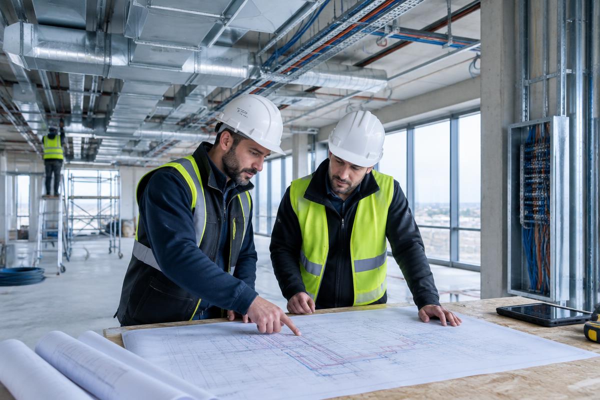 Impiantisti in cantiere